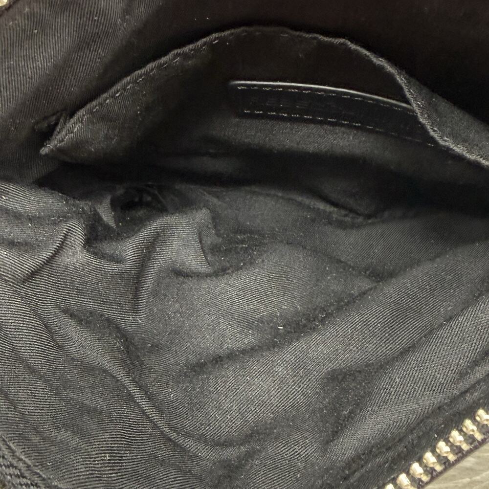 Rebecca Minkoff Black Leather Tassel Multi Zip Crossbody Bag Chain Strap Purse - Picture 6 of 9